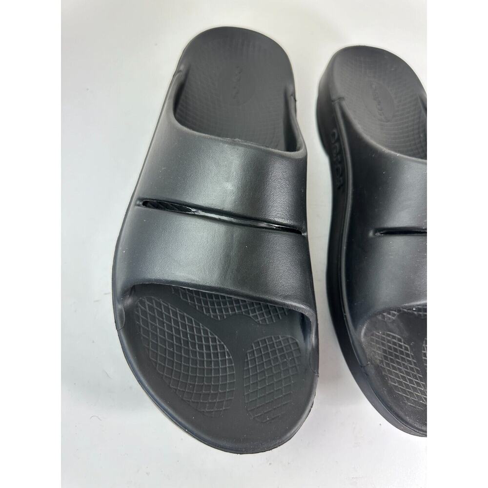 OOFOS OOahh Recovery Slides Black Slip On Sandals Mens Size 11 Women’s 13 Unisex - Picture 2 of 11
